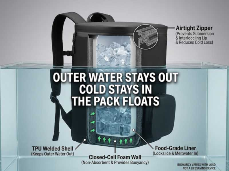 Mochilas aislantes impermeables: la retención del frío se combina con la inmersión total Mochilas aislantes impermeables: la retención del frío se combina con la inmersión total