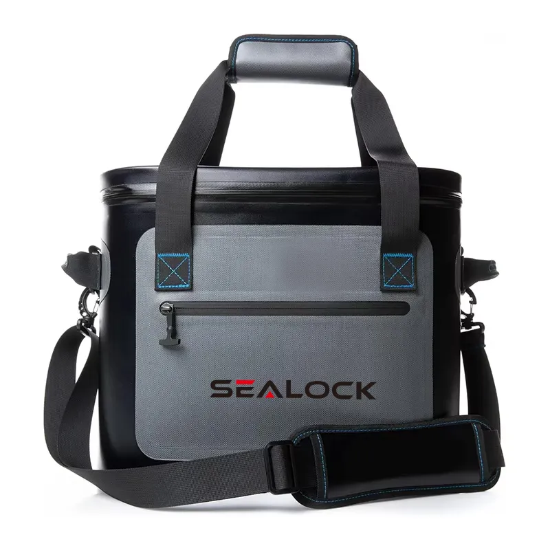 Bolsa de asas más fresca impermeable 24L con cremallera hermética para acampar y pescar